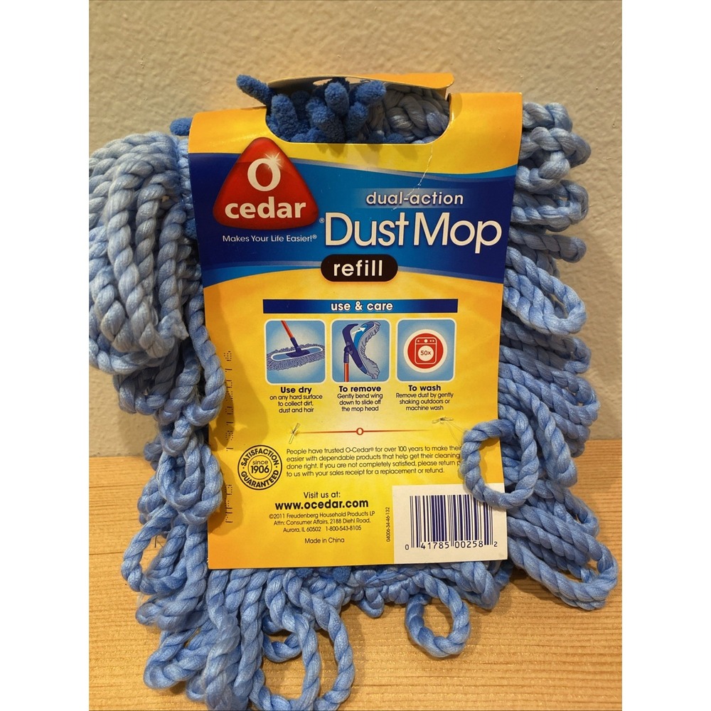 O-Cedar Dual-Action Dust Mop Refill Microfiber Ultra Dense Chenille‎ Washable - Picture 4 of 6